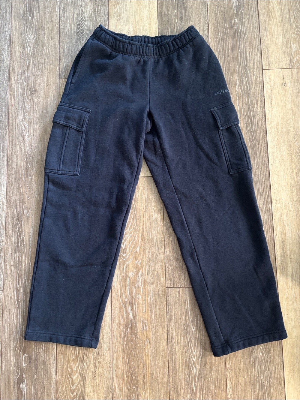 Aritzia Black Straight-Leg Cargo Sweatpants